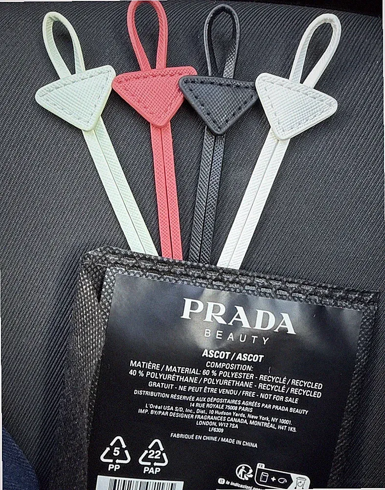 4 Prada Beauty Perfume Bottle Ascots, Charm necklace For Prada Perfume Bottles.