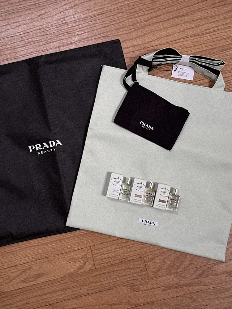 New Prada Beauty Tote Bag Fragrance Gift Set Santal Chai D’iris Vanille Perfume