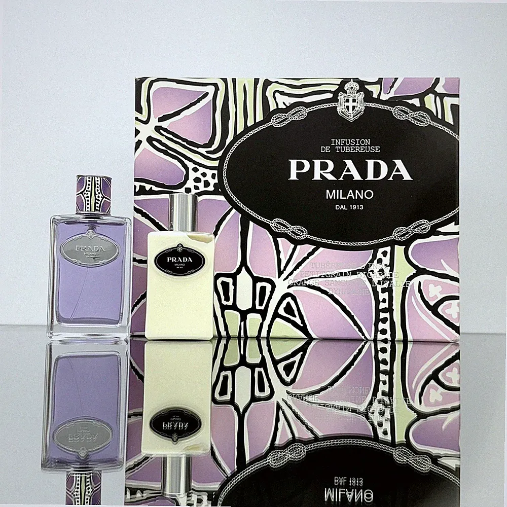 PRADA INFUSION DE TUBEREUSE 2pc SET 3.4oz EDP Spr + 3.4oz Hydrating B/Lotion