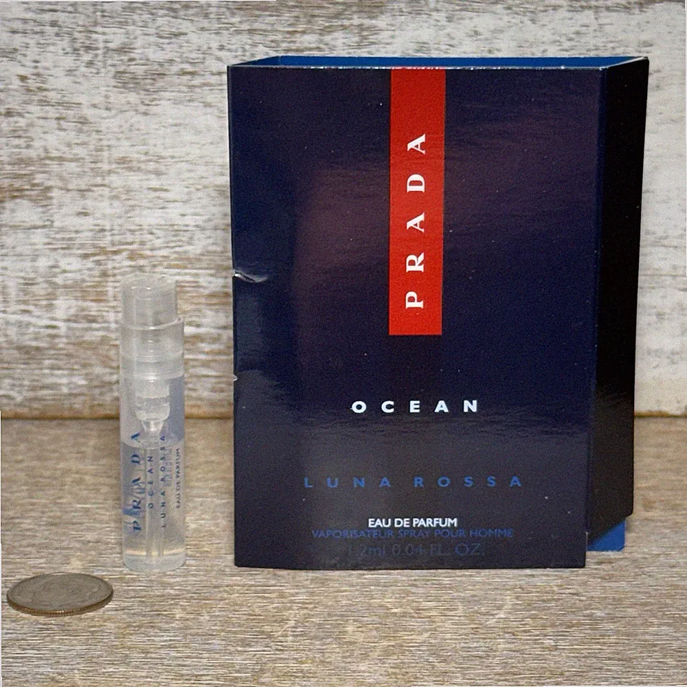PRADA Luna Rossa Ocean Eau de Toilette Perfume Vial Card 1.2 mL/0.04 fl oz New